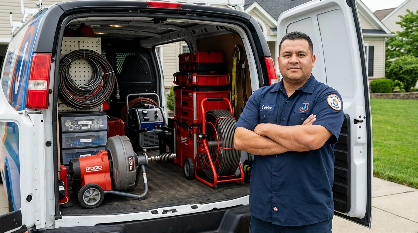 Professional drain cleaning equipment and Johns Plumbing LLC plumber in Arenas Valley