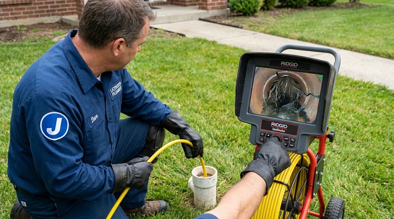 Sewer camera inspection being performed by Johns Plumbing LLC in Arenas Valley